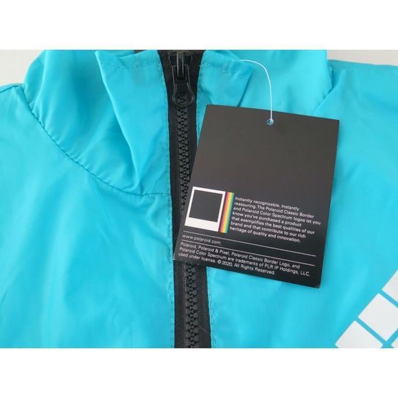 POLAROID Jacket SZ Small Polyester Lightweight Bomber Style Windbreaker Retro - Picture 8 of 8